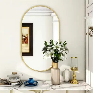 Custom Home Decor Large Wall Mounted Metal Frame Full Length Glass Floor Mirror Living Room Traditional Design Elegant