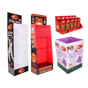 Custom Hook Sock Display Rack Retail Dump Bin Floor Stand Sockettes Cardboard Display Box POP Corrugated Paper Promotional Shelf