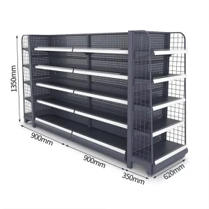 Custom Iron Metal Retail Shelf Display Supermarket Gondola Shelving Rack Shelves for Retail Store Price