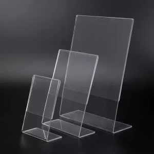 Custom L Shape Acrylic Table Menu Sign Holder Clear Acrylic Display Stand Sign Holder Menu Holder