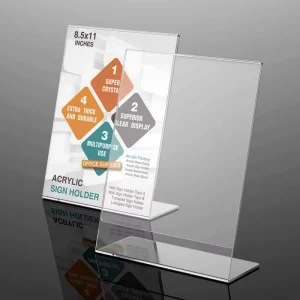 Custom L Shape clear Acrylic Display Stand Sign Holder Menu Holder