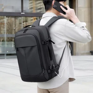 Custom LOGO Oxford Large Expandable Capacity Lightweight Laptop Backpack Waterproof Stylish USB Anti theft Feature Men Women