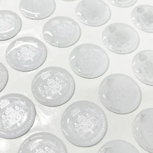 Custom Logo Crystal Dome Decal with Barcode for Badges