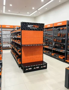 Custom Logo Pegboard Tool Display Stand Heavy Duty Metal Retail Rack for Hardware Store Supermarket Tool Display Rack