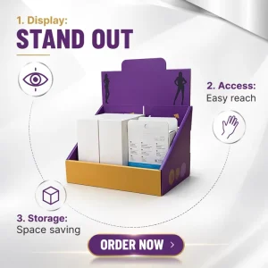 Custom Logo Printed Corrugated Cardboard Counter Display Box Detachable Design for Exhibition Supermarket Retail Cosmetics