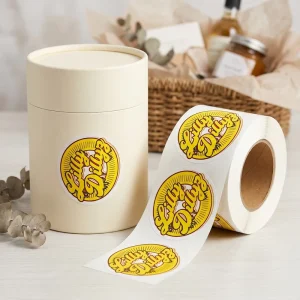 Custom Logo Printed Oil Proof Durable UV Adhesive Round Sealing Label Stickers with Barcode for Jar Bottle Packaging