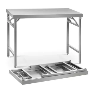 Custom Logo Stainless Steel Corner Table Supermarket Checkout Counter With Mini Shelves for Retail Store Commercial Use