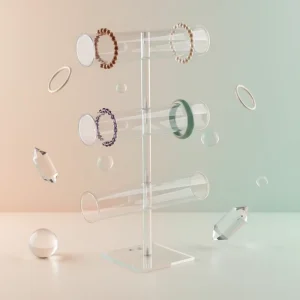 Custom Manufacture Portable Luxury Hanging Acrylic Jewelry Display Rack