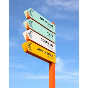Custom Manufacture Wayfinding Sign View Way Guide Metal Sign Street Finding Signage System Outdoor Directional Sign