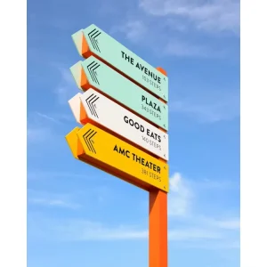 Custom Manufacture Wayfinding Sign View Way Guide Metal Sign Street Finding Signage System Outdoor Directional Sign