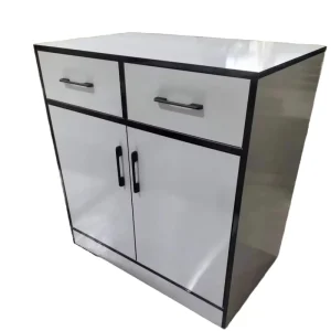 Custom Melamine Finishing MDF Checkout Counter with LED Light Strip Modern Style White Color for Supermarket