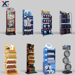 Custom Metallic Light Duty Double Sided Floor Retail Store Product Display Stands Candy Display