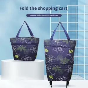Custom Mobile Portable Shopping Bag Foldable Mountaineer Travel Camping Bag Shopping Hand Carts Shopping Trolley Bag with Wheels