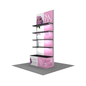 Custom Modern LED Backlit Aluminum Alloy Adjustable Shelves Exhibition Stand with Easy Assembly for Tradeshow Displays