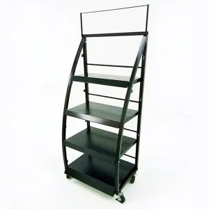 Custom Modern Movable Metal Display Stand for Retail Stores Grocery Supermarkets Powder Coated Storage Rack for Phone
