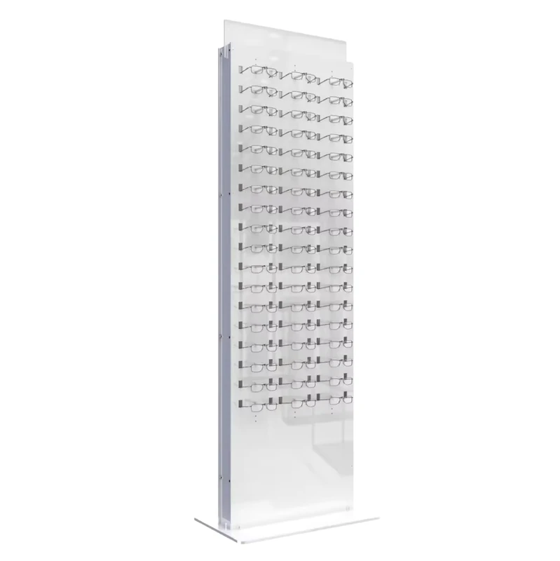 Custom Modern Polished Free Standing Acrylic Optical Spectacles Eyewear Display Stand Rack Glasses Eyeglass Frame Display