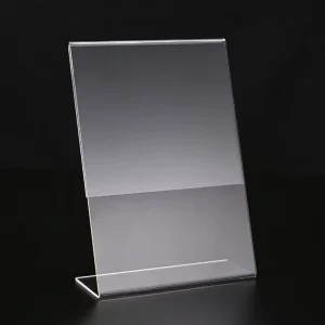 Custom Modern Portable Removable L Shape Clear Acrylic Office Picture Display Frame Stand Sign Holder
