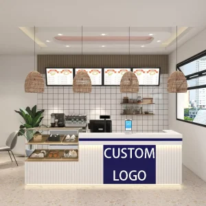 Custom Modern Sandwich Front Counter Shop Coffee Bar Reception Desk Cafe Coffee Shop Counter Cashier Counter Table