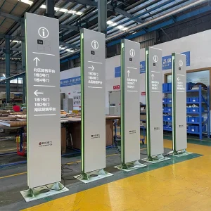 Custom Monolith Directional Display Signs Outdoor Wayfinding Information Point Indoor Hanging Aluminum Steel LED
