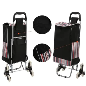 Custom Outdoor Home Folding Metal Stair Climb Grocery Trolley Cart 6 Wheel Waterproof Shopping Luggage Trolleys Carts