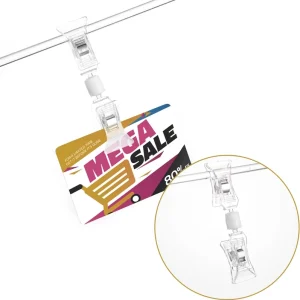 Custom POP Clips Price Tag Holders Sign Clips PVC Clear for Electronics Store Shelf Label