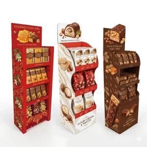 Custom POS Snack Floor Paper Shop Chips Candy Food Pop Supermarket Shelves Store Retail Cardboard Stand Display Racks