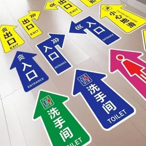 Custom PVC Vinyl Adhesive Sticker Floor Decals for Indoor Business Supermarket Shopping Mall School Preschool Waterproof Matte