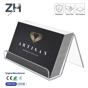 Custom Personalized Eco Friendly Portable Acrylic Desk Business Card Display Stand For Multiple Visiting & Name Cards