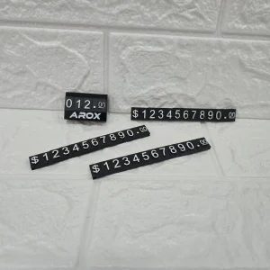 Custom Portable Acrylic Digital Number Display Price Tag Holder with Logo Branding Light Weight & Water Resistant