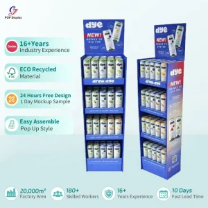 Custom Print 4 Shelves Displaying Drinking Beer Wine Cardboard Paper Corrugated Retail Stand Eco Friendly Material Easy Assemble
