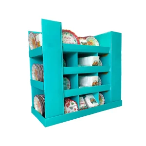 Custom Printed Corrugated Floor Pallet Display Stand Multi-Tier Paper Display Shelf Eco-Friendly Paper Display Unit