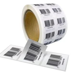 Custom Printed QR 2D Data Matrix UPC Code Variable Data Printing Serial Number Waterproof Food Grade PET Barcode Asset Label