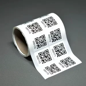 Custom Printing Roll Self Adhesive Small Serial Number UPC QR Code SKU Barcode Label Sticker