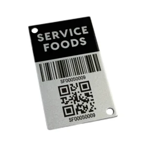 Custom QR Code Asset Tag Laser Serial Number Aluminum Logo Metal Barcode Label for Warehouse Management