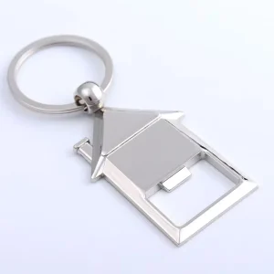 Custom Real Estate Agency Business Keychain Beer Opener Key Chain Ring Holder Metal House Tag Keyring