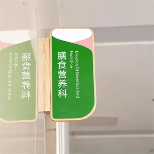 Custom Rectangle Aluminum Frame Double-Sided Strong Adhesion Large Printed Hospital Floor Sign for Corridor Navigation Guidance