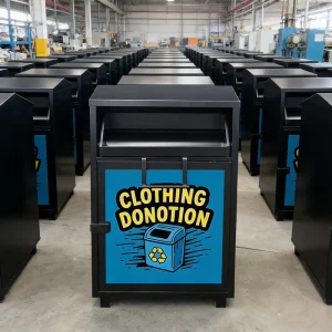 Custom Recycle Bin Clothes Outdoor Public Large Clothing Donation Bin Clothing Donation Box