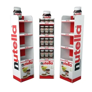 Custom Retail Corrugated Cardboard Shelf Display Pop Case Floor Rack Stand Cardboard Advertising Food Display