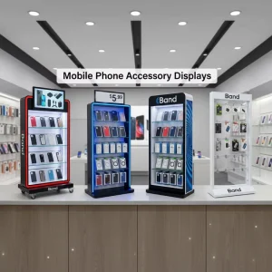 Custom Retail Counter Display Cabinet for Cell Phone Accessories Mobile Phone Accessories Pushers Display Rack