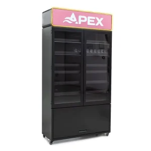 Custom Retail Furniture Floor Tobacco Showcase with LED Lighting Magnetic Doors and Adjustable Shelves