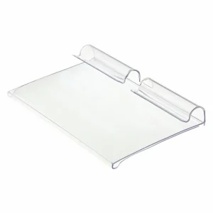Custom Retail Price Label Merchandise Sign Display Holder Basket Bin Labels Clip On Clear Plastic Label Holders for Wire Shelf