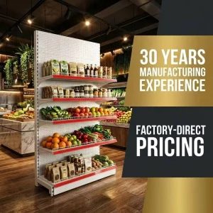Custom Retail Shop Display Solutions Free CAD & 3D Design Service One Stop Supermarket Shelving Manufacturer