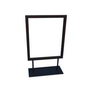 Custom Retail Store Use Iron Black Swing Panel Floor Sign Holder Metal Poster Banner Stand Display Rack