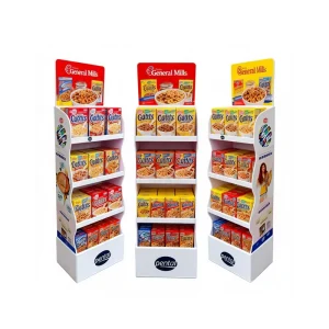 Custom Retail Supermarket PVC Display Rack PVC Floor Display Rack for Cereal Cookie Cake Mixed Flour