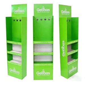 Custom Retail Supermarket PVC Display Rack With Hook Stand Beverages PVC Display Stand