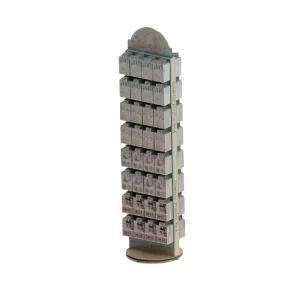Custom Rotating Cosmetic Display Stand with Acrylic & PVC Materials Customizable Size & Color Counter Hanger & Hooks