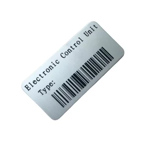 Custom Self Adhesive Logo Sticker Metal Aluminum Asset Tag Barcode Label