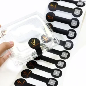 Custom Self adhesive logo Qr Code Label Stickers Waterproof Glossy Round Vinyl Plastic Paper Box Sealing Sticker Rolls