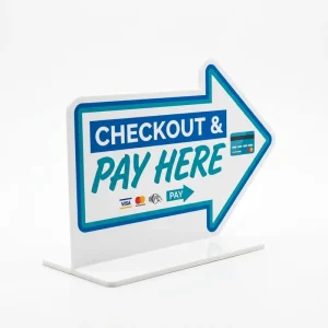 Custom Shape Flexible PVC L Bent Tabletop Sign First Grade Reflective Film 2mm-5mm Thickness for Retail Checkout Counter UV