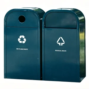 Custom Sheet Metal Fabrication Outdoor Galvanized Steel Waste Bin Trash Can Powder Coated For Park Street Public Area
